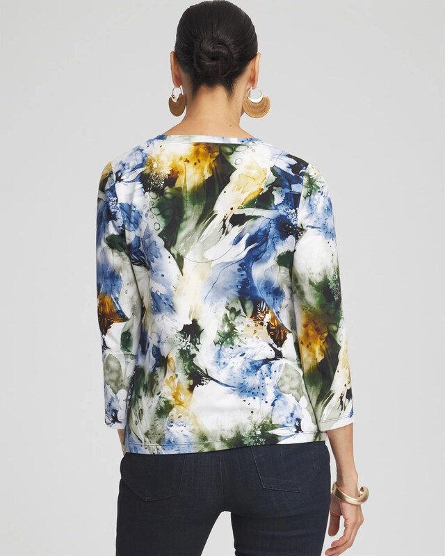 Floral 3/4 Sleeve Perfect Tee - image 3